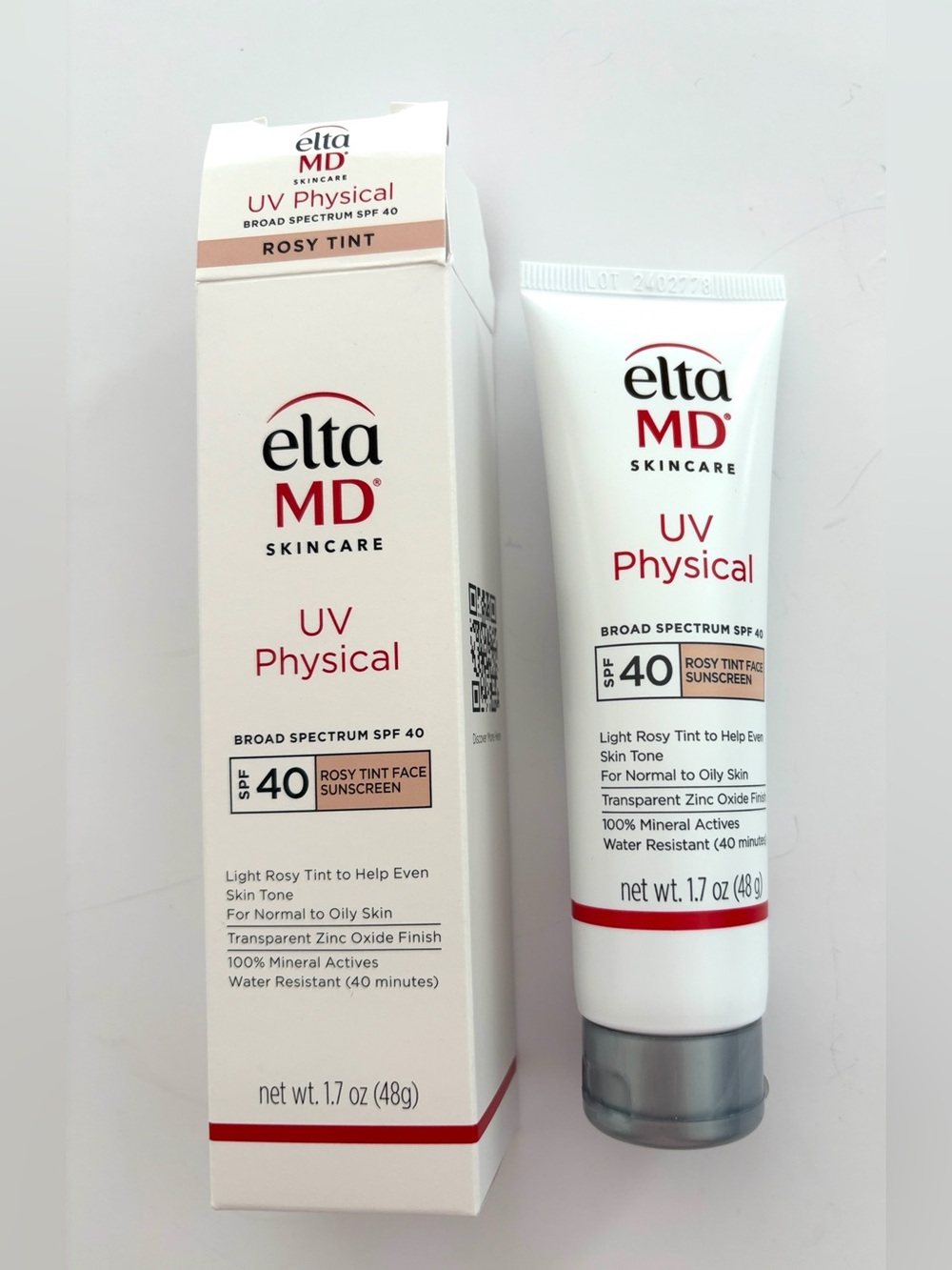 EltaMD UV Sunblock Sunscreen Tinted Physical Rosy Broad Spectrum SPF40 50ml
